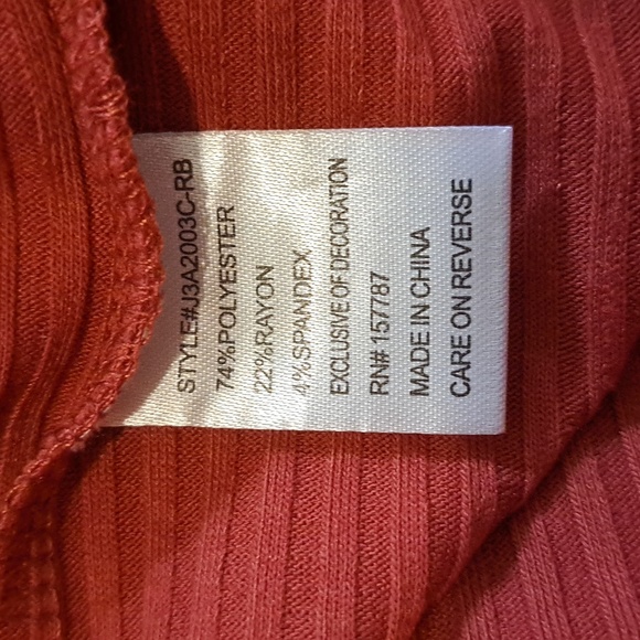 Full Circle Trends Ribbed Off Shoulder Button Front Bodycon Midi Dress Rust L - Picture 7 of 10